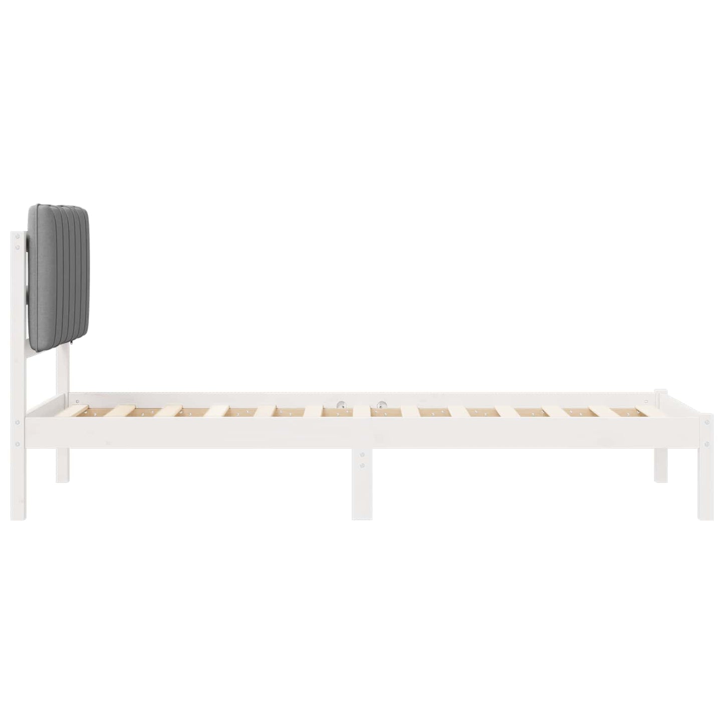 Sengestel med Polstret Hovedgavl Lysegrå 80 x 200 cm