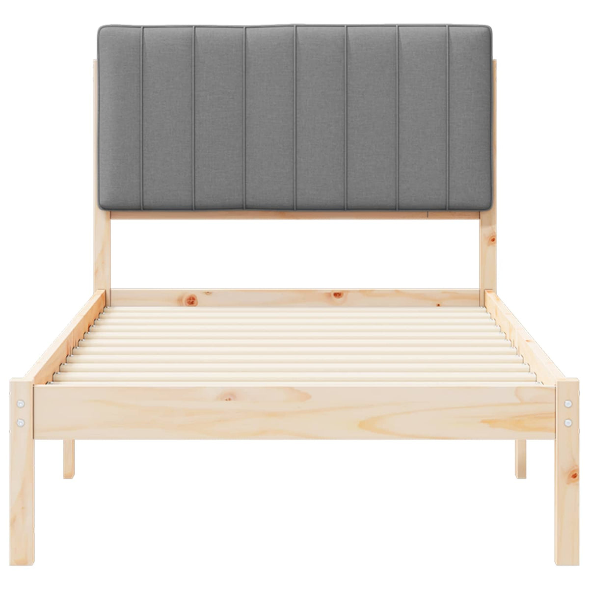 Sengestel med Polstret Hovedgavl Lysegrå 90 x 190 cm