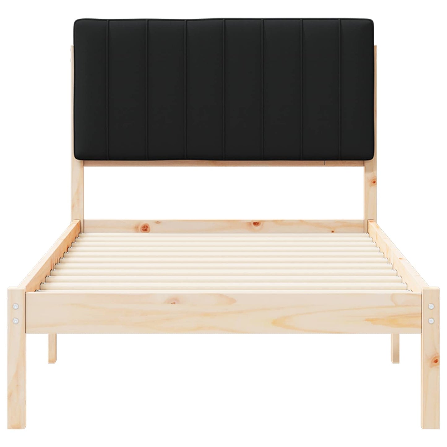 Sengestel med Polstret Hovedgavl Sort 90 x 190 cm