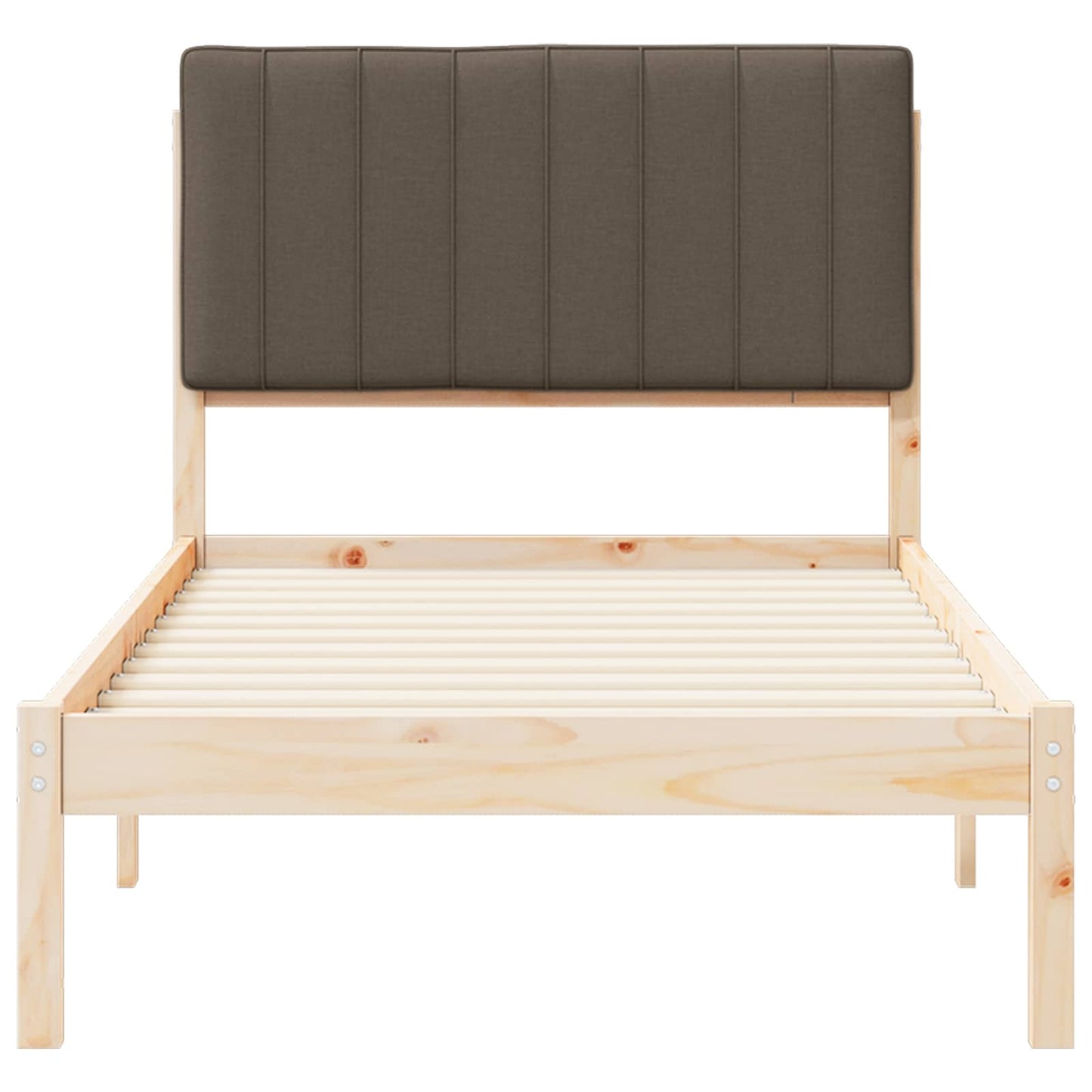 Sengestel med Polstret Hovedgavl Gråbrun 90 x 190 cm