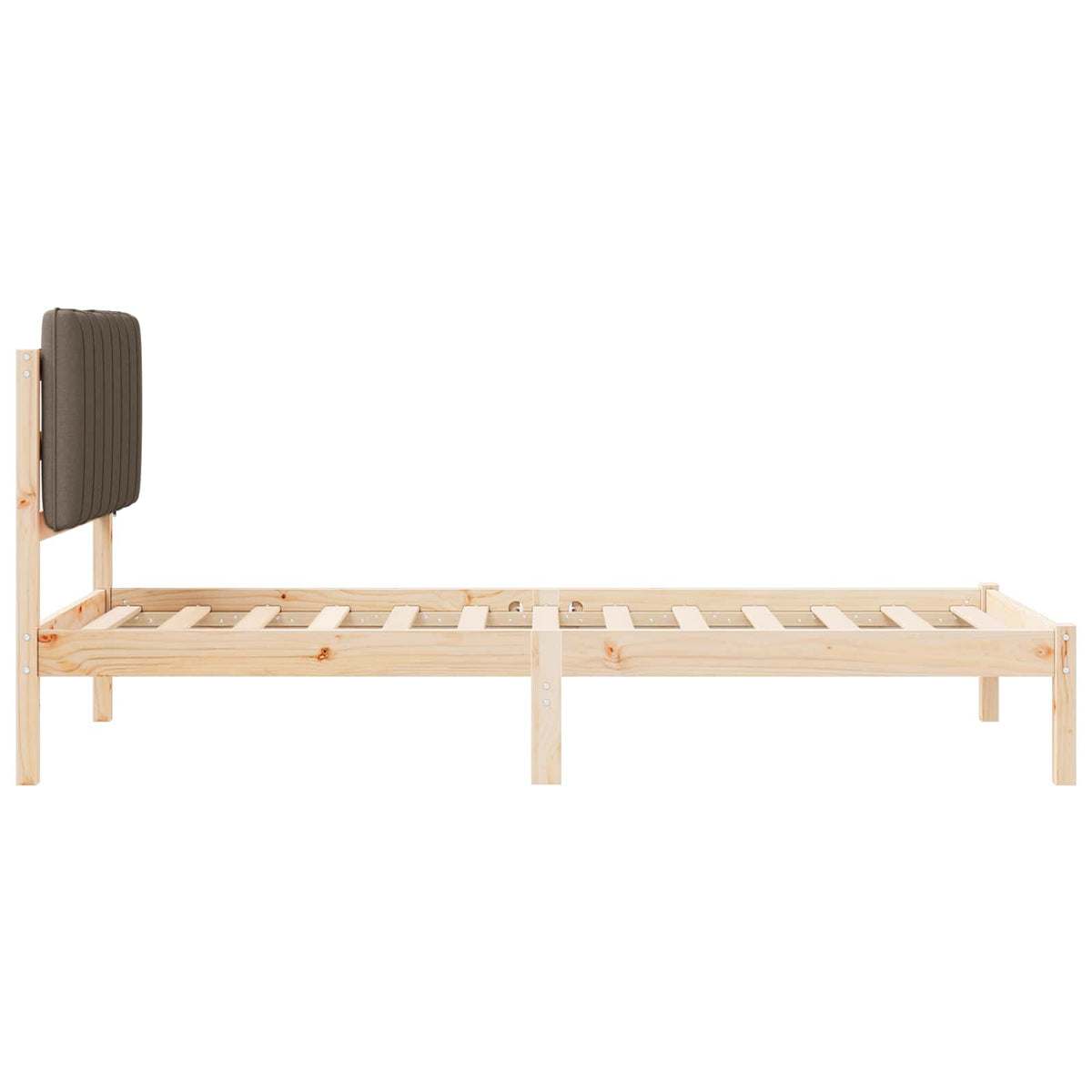 Sengestel med Polstret Hovedgavl Gråbrun 90 x 190 cm