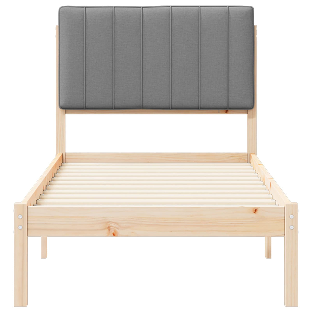 Sengestel med Polstret Hovedgavl Lysegrå 75 x 190 cm