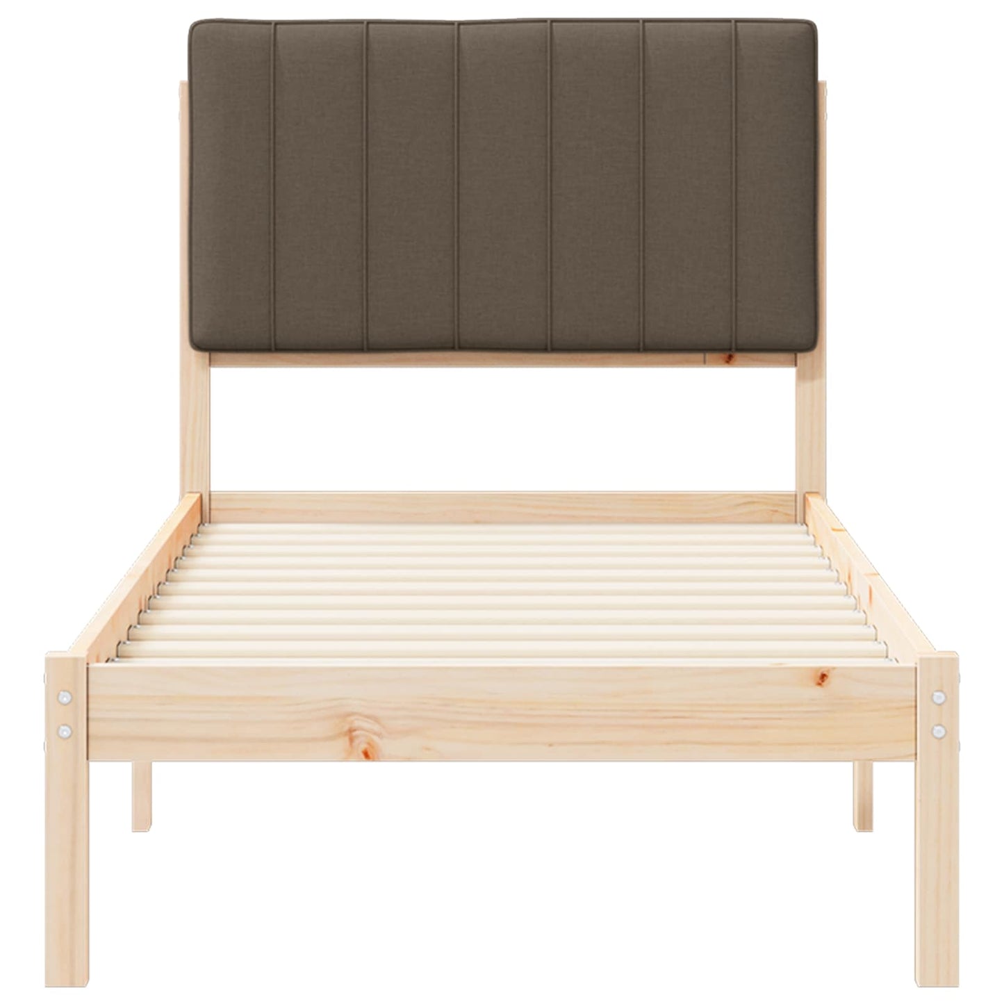 Sengestel med Polstret Hovedgavl Gråbrun 75 x 190 cm