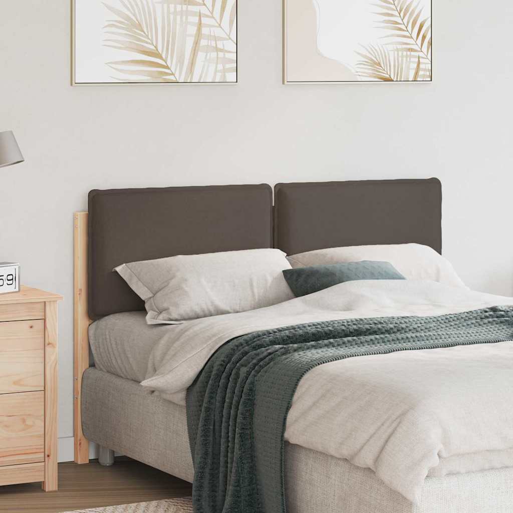 Polstret sengegavl Naturlig og Lys Grå 120 cm Massiv fyrretræ
