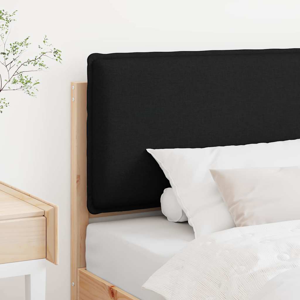 Polstret sengegavl Naturlig og sort 80 cm Massiv fyrretræ