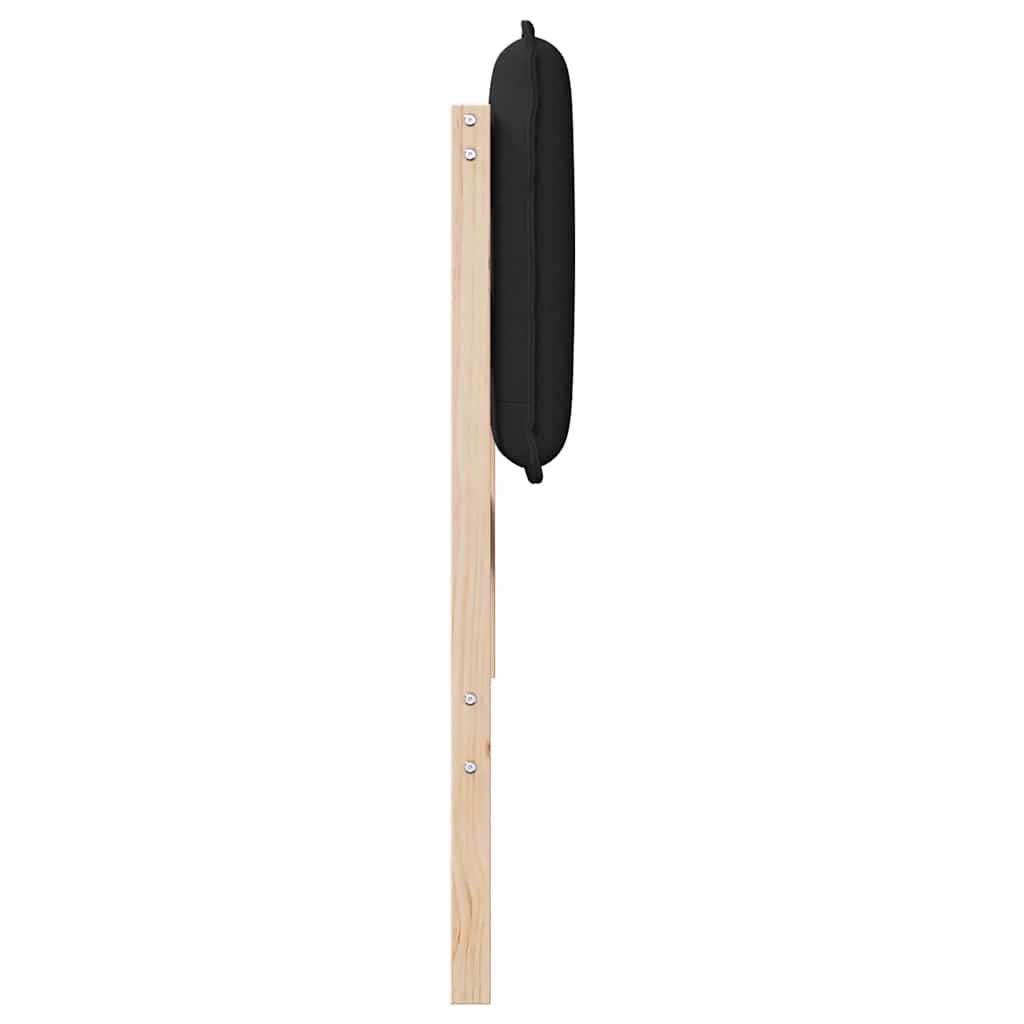 Polstret sengegavl Naturlig og sort 75 cm Massiv fyrretræ