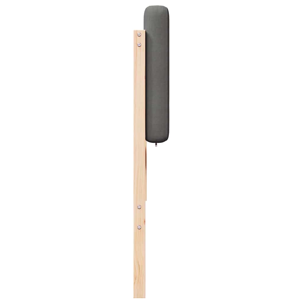 Polstret sengegavl Brun og Lys Grå 200 cm Massiv fyrretræ