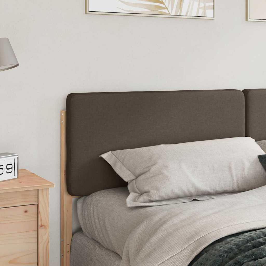 Polstret sengegavl Brun og Taupe 200 cm Massiv fyrretræ