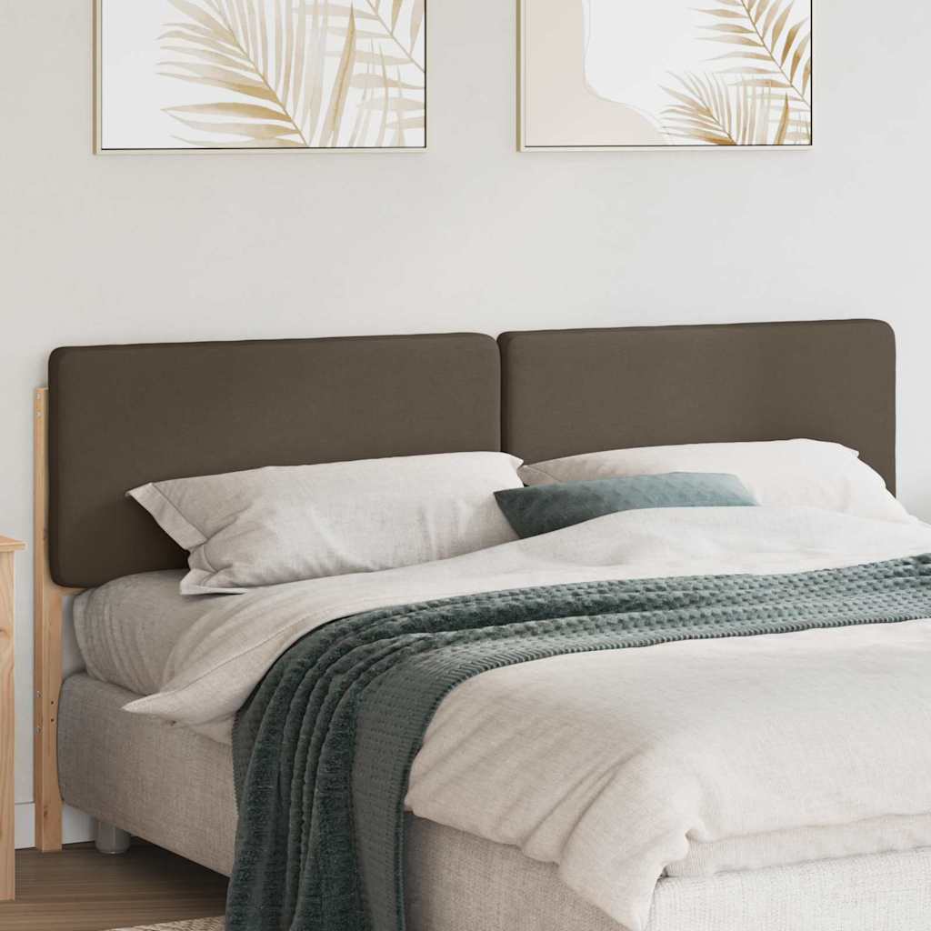 Polstret sengegavl Brun og Taupe 200 cm Massiv fyrretræ