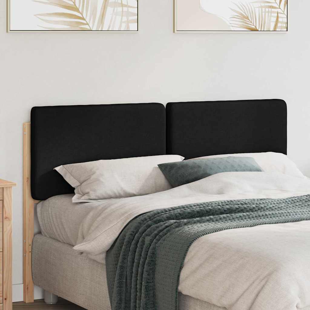 Polstret sengegavl Brun og sort 160 cm Massiv fyrretræ