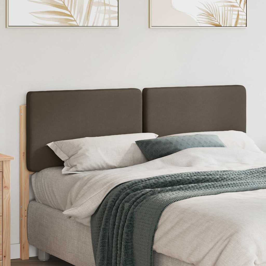 Polstret sengegavl Brun og Taupe 150 cm Massiv fyrretræ