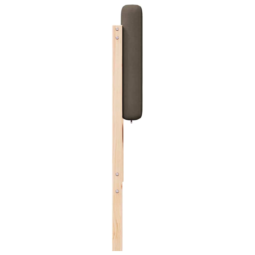 Polstret sengegavl Brun og Taupe 140 cm Massiv fyrretræ