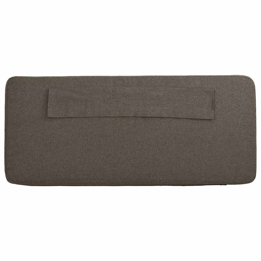 Polstret sengegavl Brun og Taupe 135 cm Massiv fyrretræ