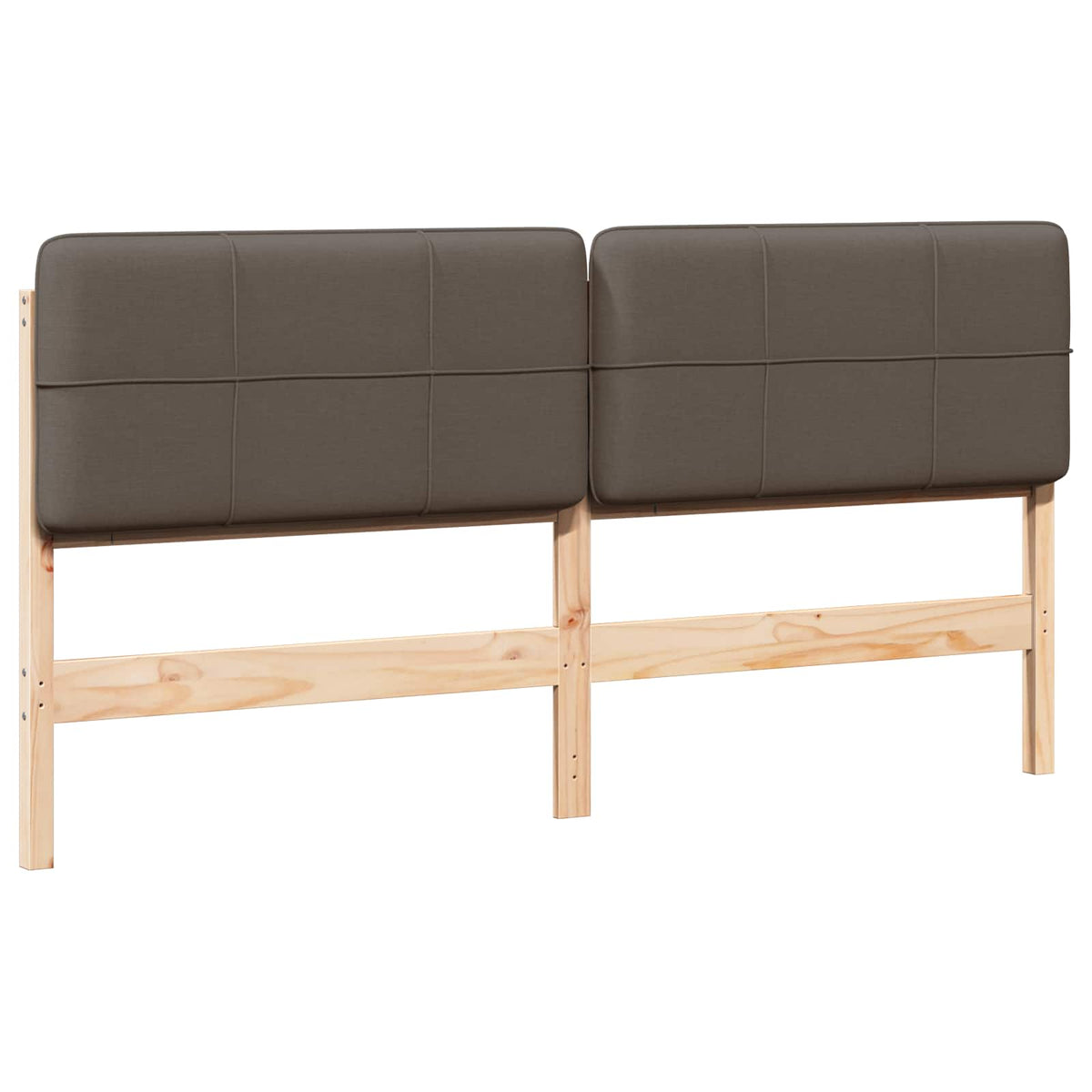 Polstret sengegavl Brun og Taupe 200 cm Massiv fyrretræ