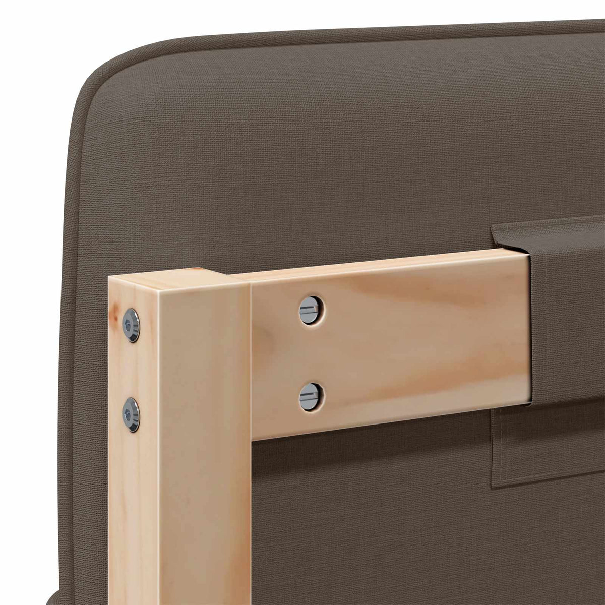 Polstret sengegavl Brun og Taupe 180 cm Massiv fyrretræ