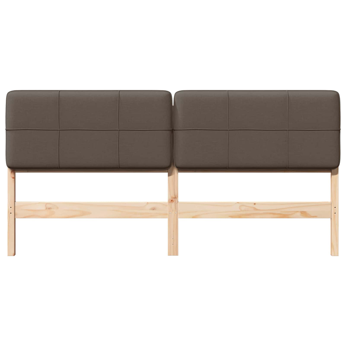 Polstret sengegavl Brun og Taupe 180 cm Massiv fyrretræ