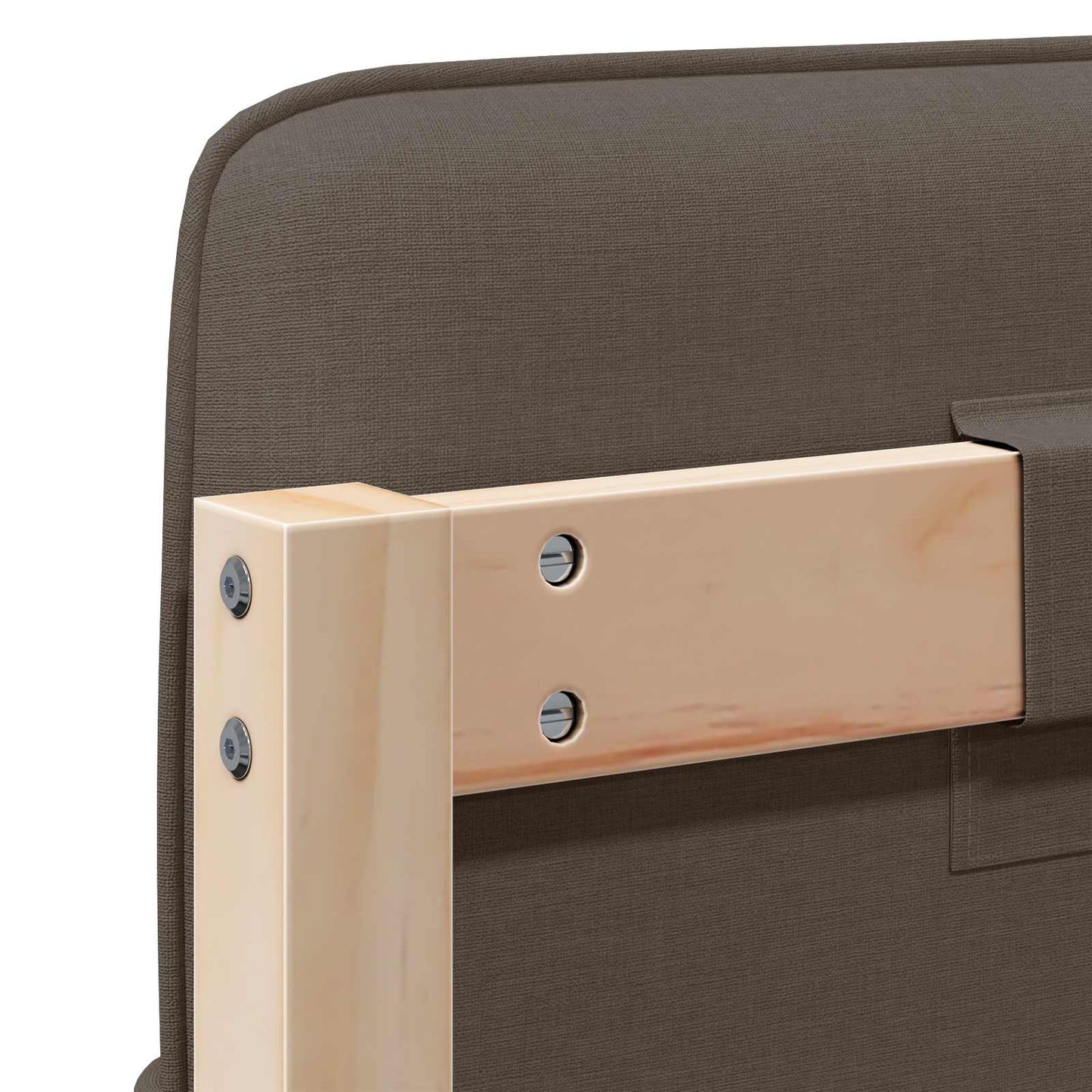 Polstret sengegavl Brun og Taupe 140 cm Massiv fyrretræ