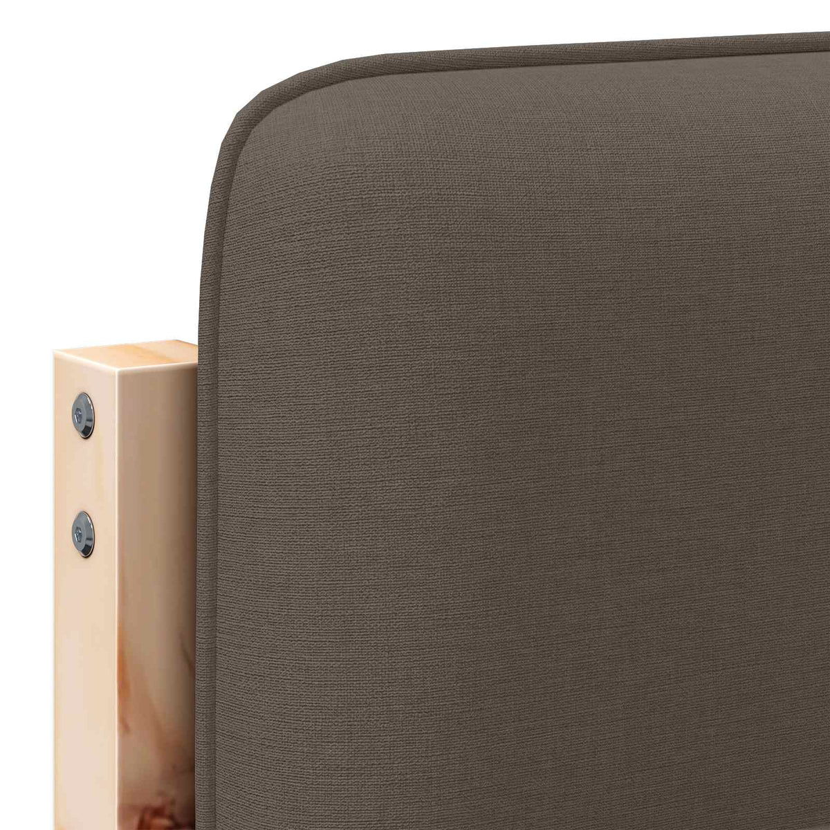Polstret sengegavl Brun og Taupe 135 cm Massiv fyrretræ