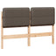 Polstret sengegavl Brun og Taupe 135 cm Massiv fyrretræ