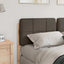 Polstret sengegavl Brun og Taupe 120 cm Massiv fyrretræ