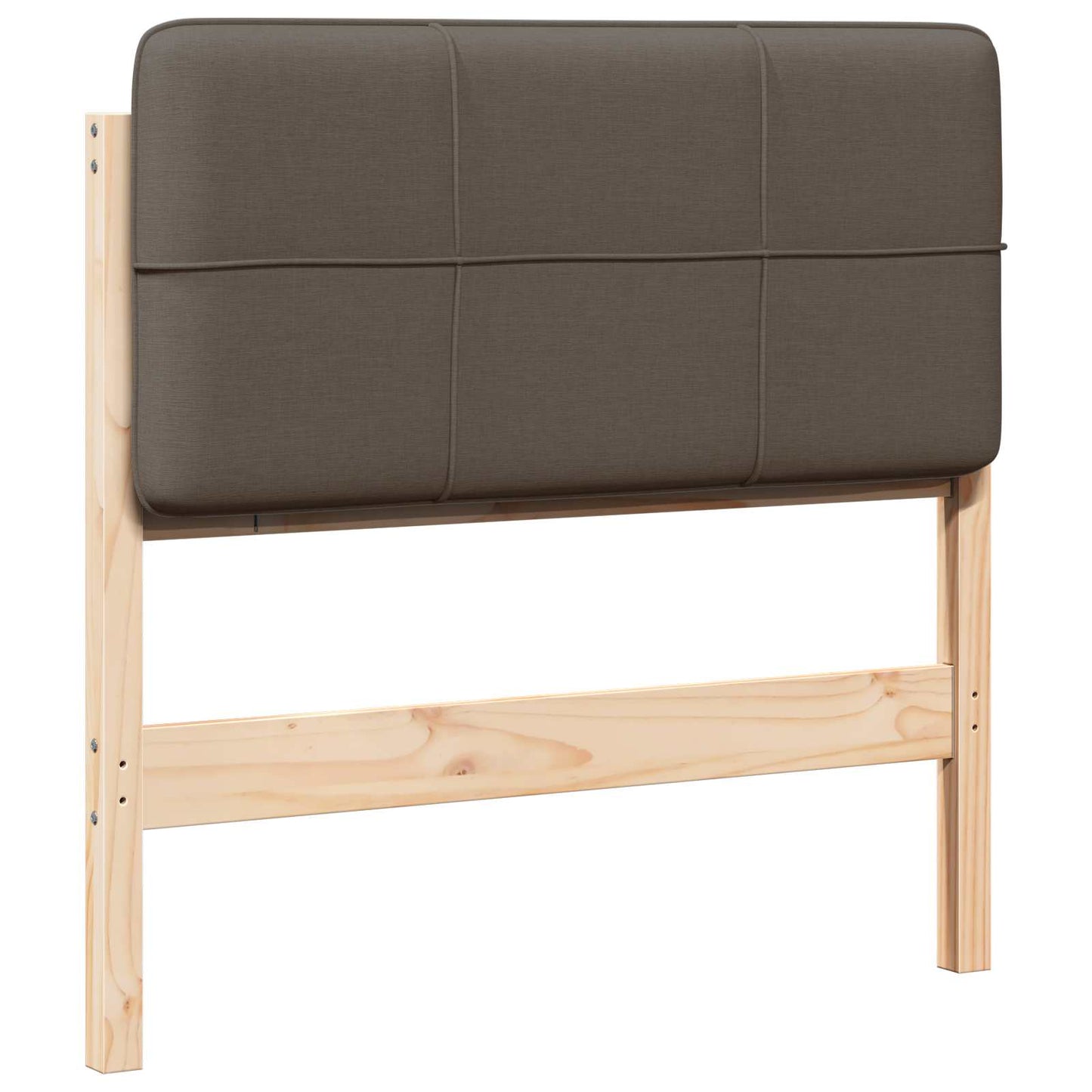 Polstret sengegavl Brun og Taupe 90 cm Massiv fyrretræ