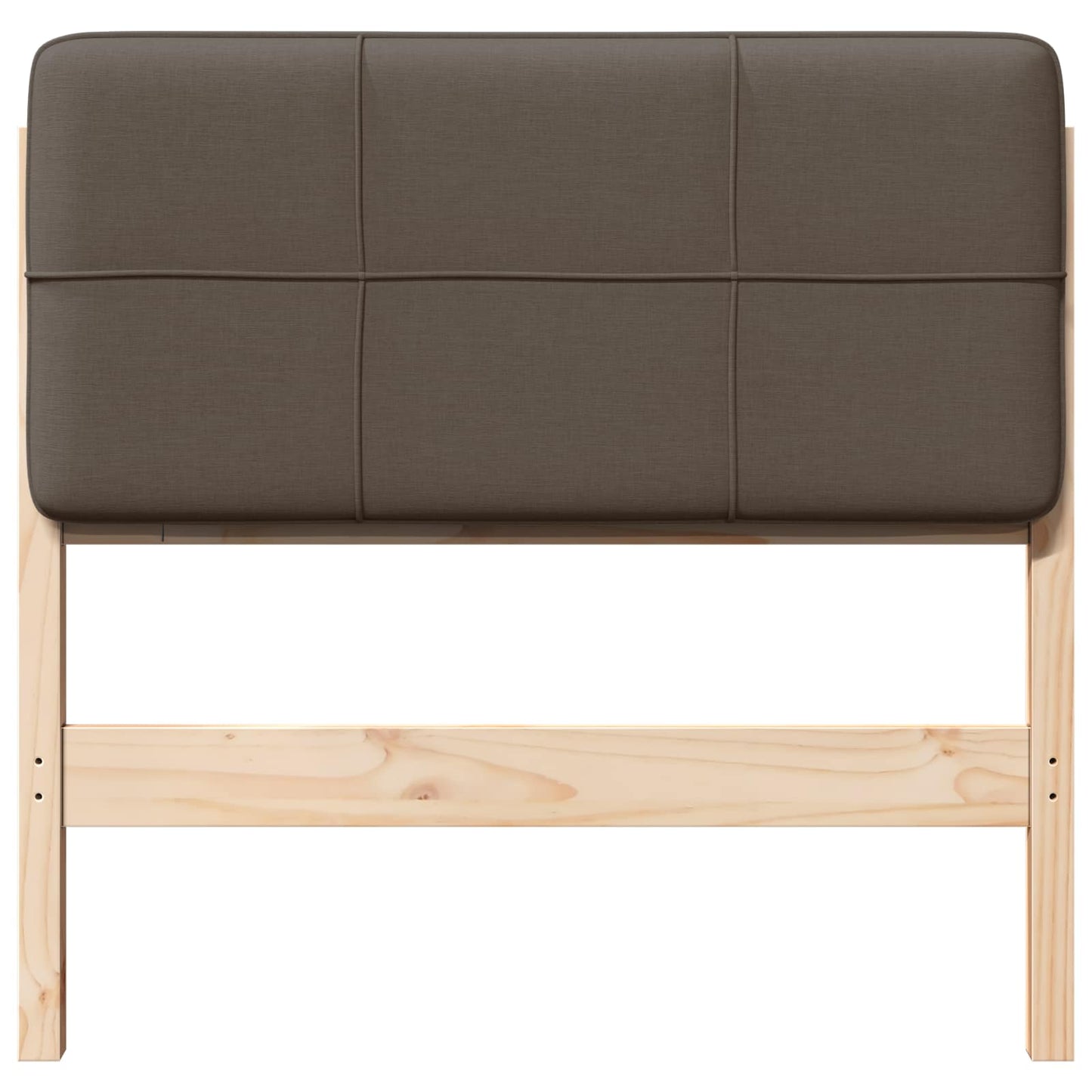 Polstret sengegavl Brun og Taupe 90 cm Massiv fyrretræ