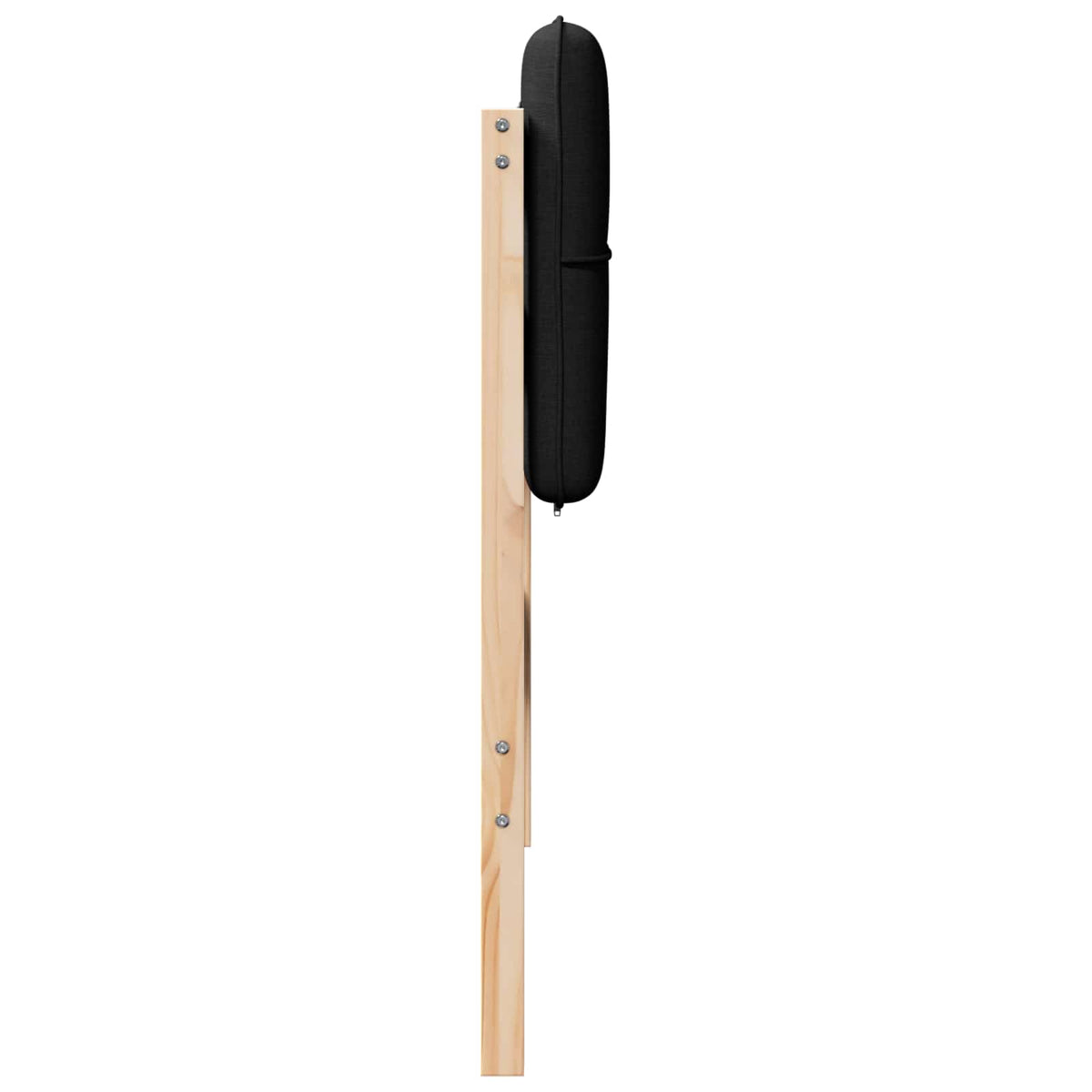 Polstret sengegavl Brun og sort 80 cm Massiv fyrretræ