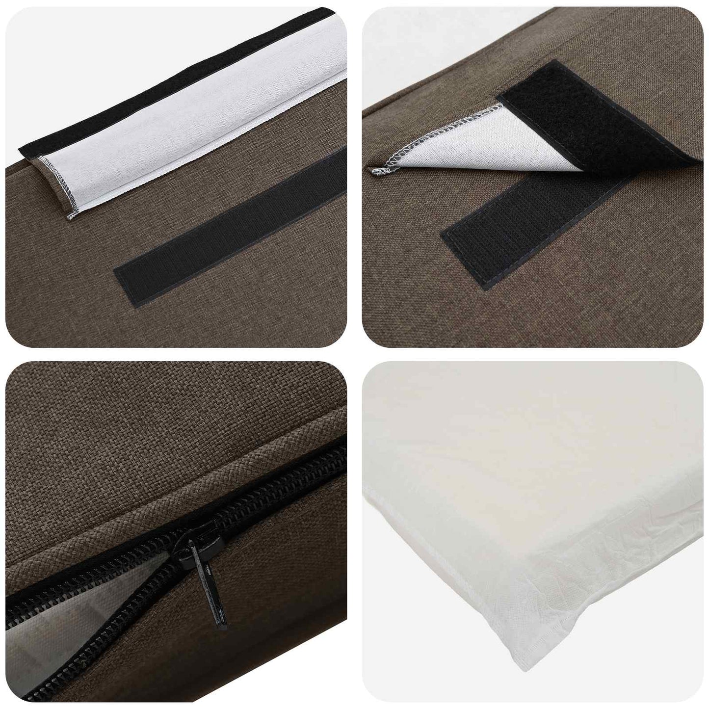 Polstret sengegavl Brun og Taupe 80 cm Massiv fyrretræ