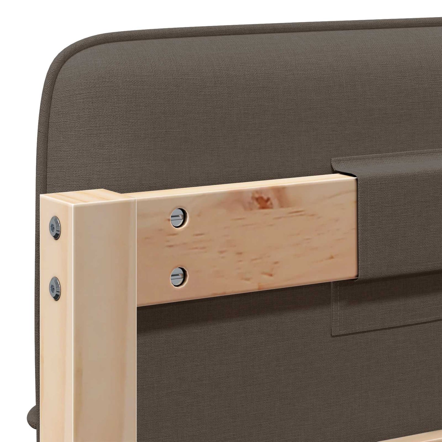 Polstret sengegavl Brun og Taupe 80 cm Massiv fyrretræ