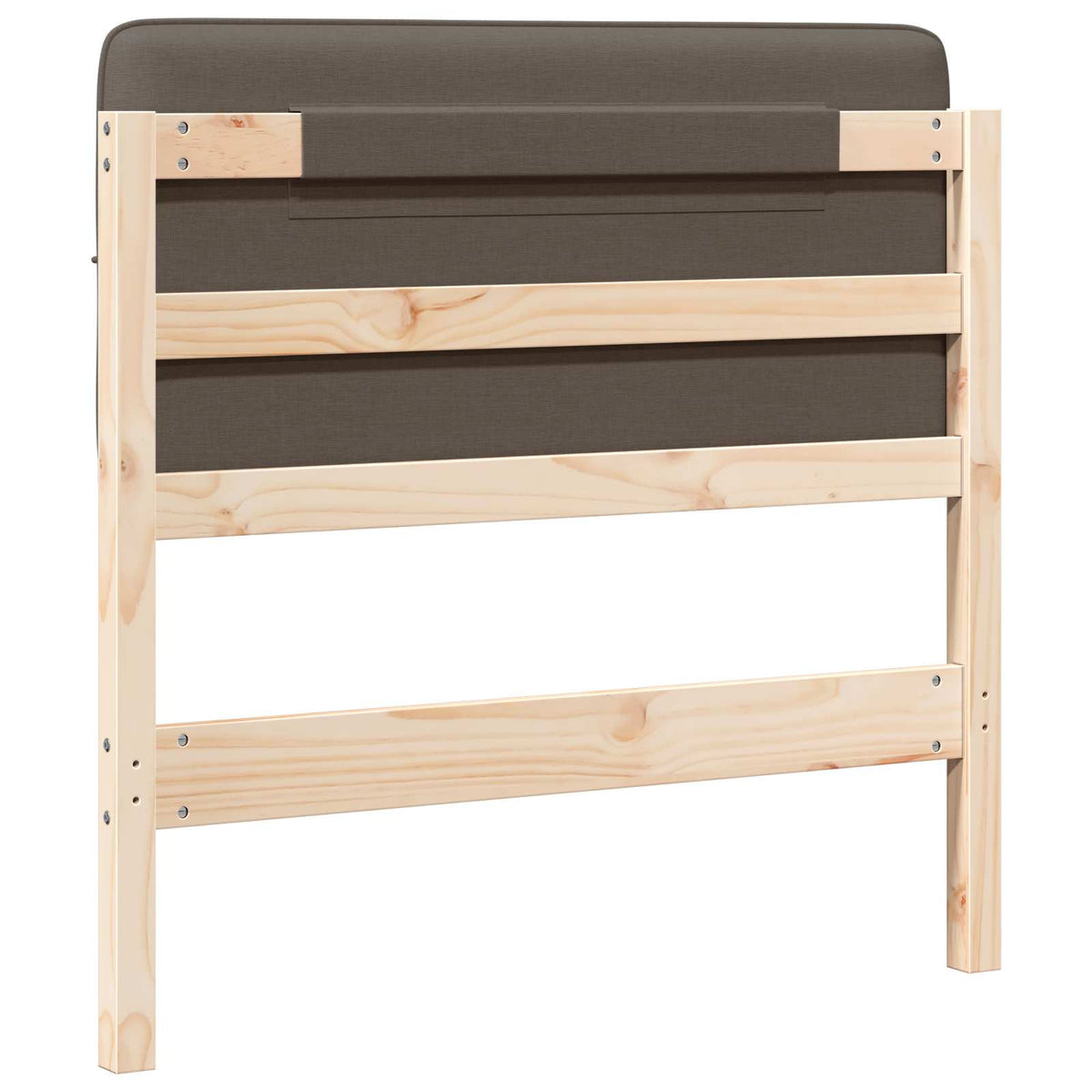 Polstret sengegavl Brun og Taupe 80 cm Massiv fyrretræ