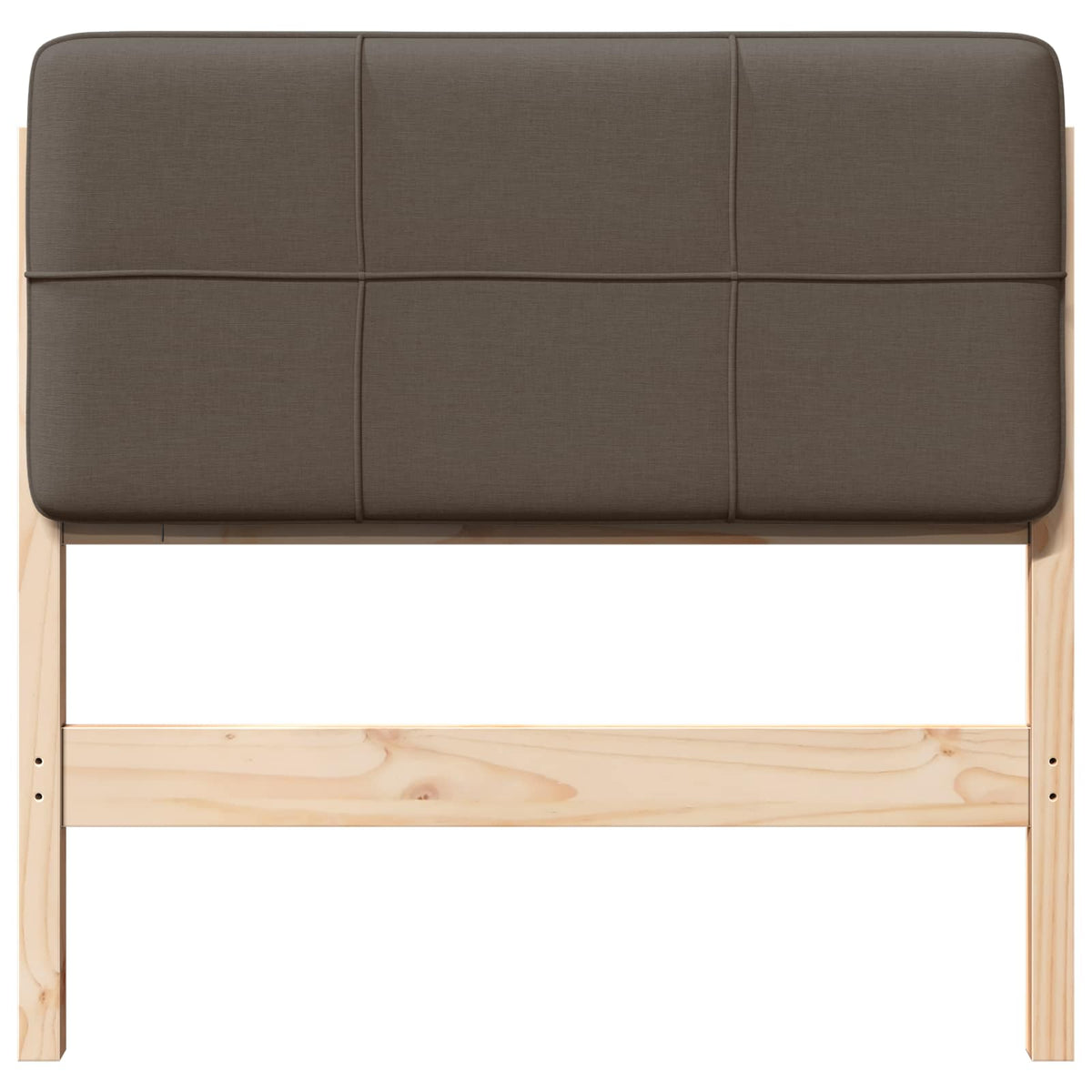 Polstret sengegavl Brun og Taupe 75 cm Massiv fyrretræ