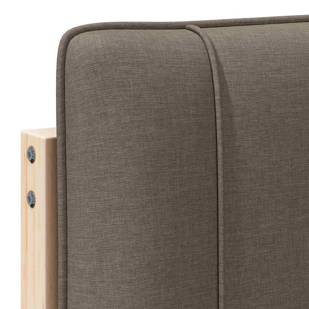 Polstret sengegavl Brun og Taupe 200 cm Massiv fyrretræ