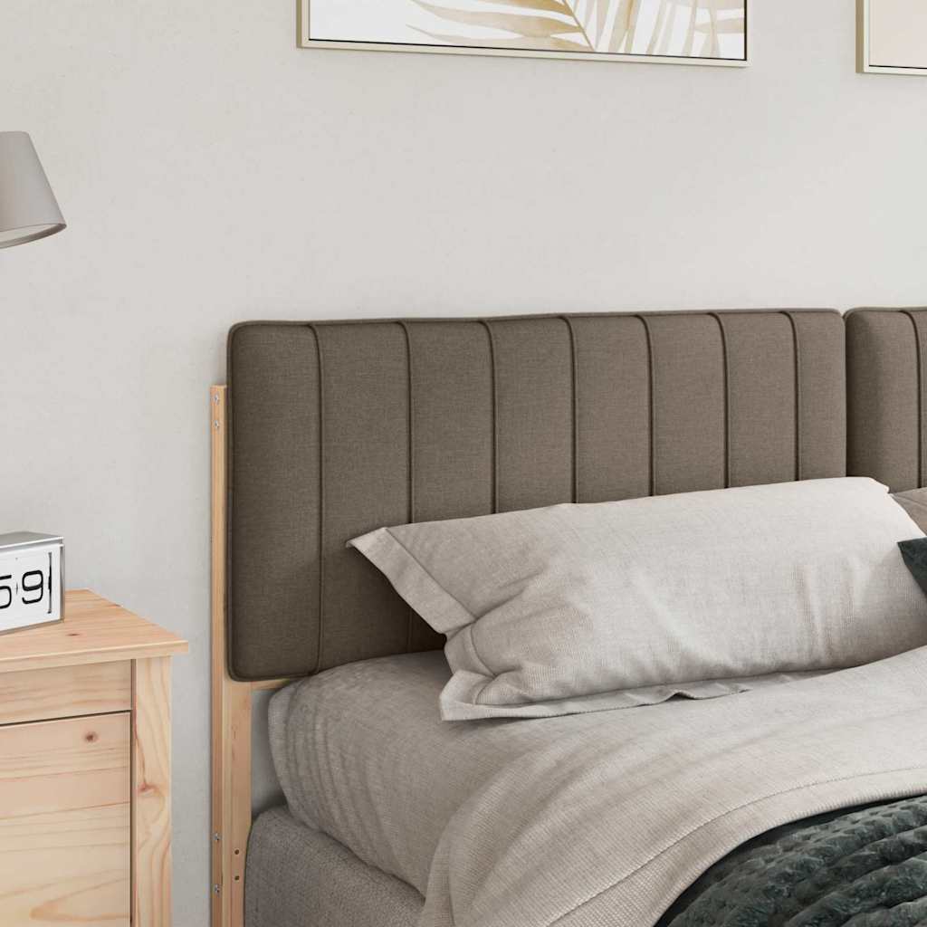 Polstret sengegavl Brun og Taupe 200 cm Massiv fyrretræ