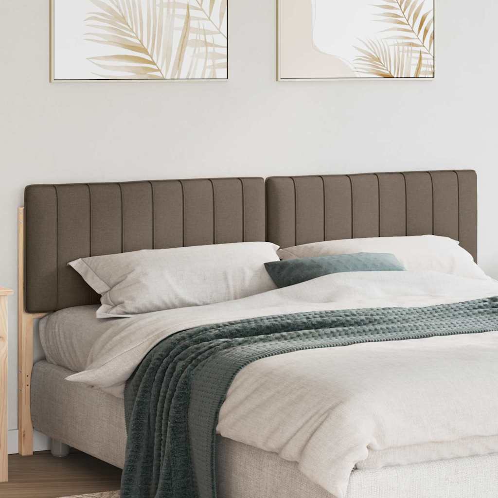 Polstret sengegavl Brun og Taupe 200 cm Massiv fyrretræ