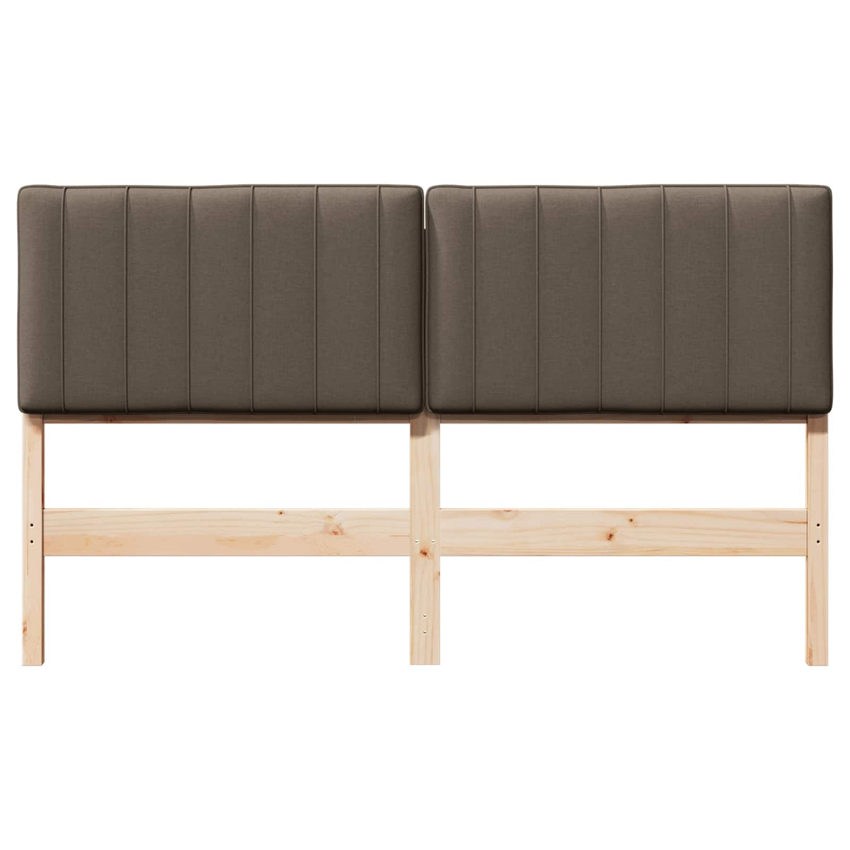 Polstret sengegavl Brun og Taupe 160 cm Massiv fyrretræ