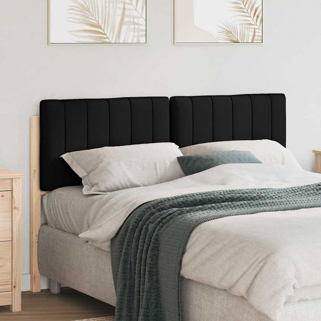 Polstret sengegavl Brun og sort 140 cm Massiv fyrretræ