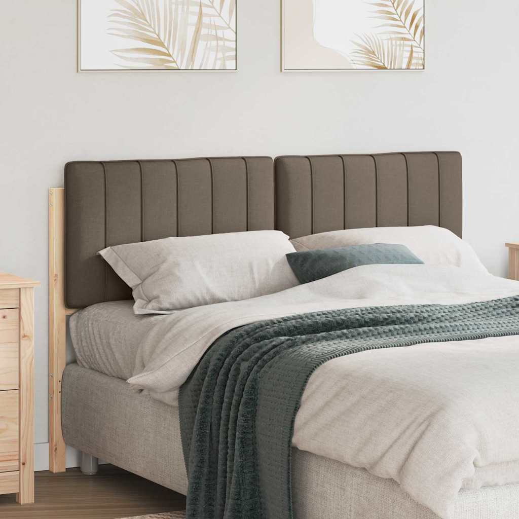 Polstret sengegavl Brun og Taupe 140 cm Massiv fyrretræ