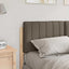 Polstret sengegavl Brun og Taupe 135 cm Massiv fyrretræ
