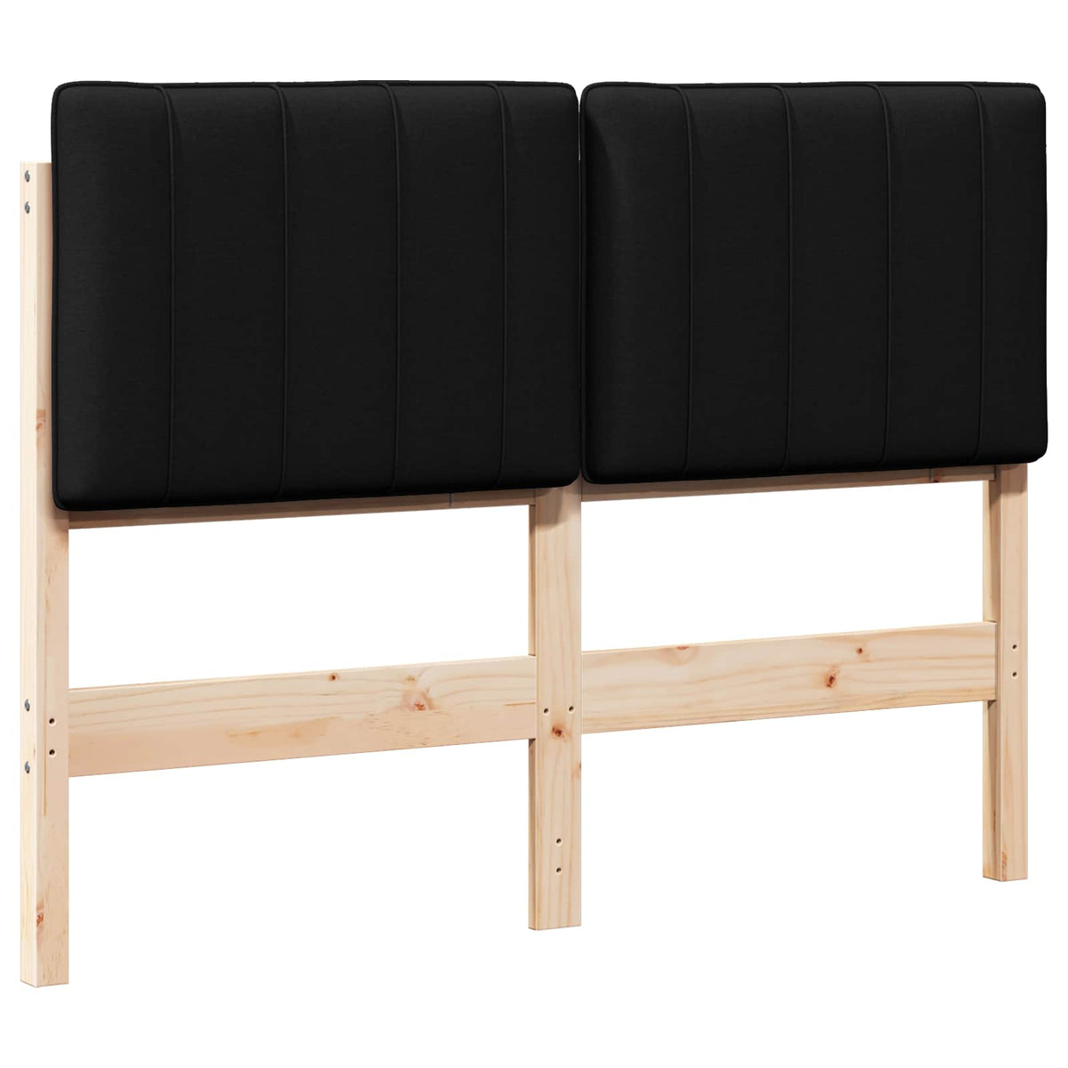 Polstret sengegavl Brun og sort 120 cm Massiv fyrretræ