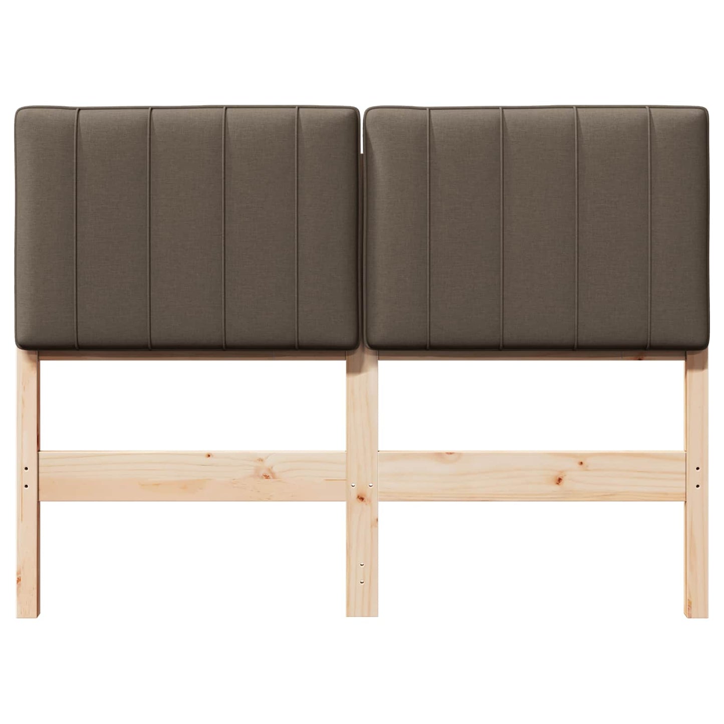 Polstret sengegavl Brun og Taupe 120 cm Massiv fyrretræ