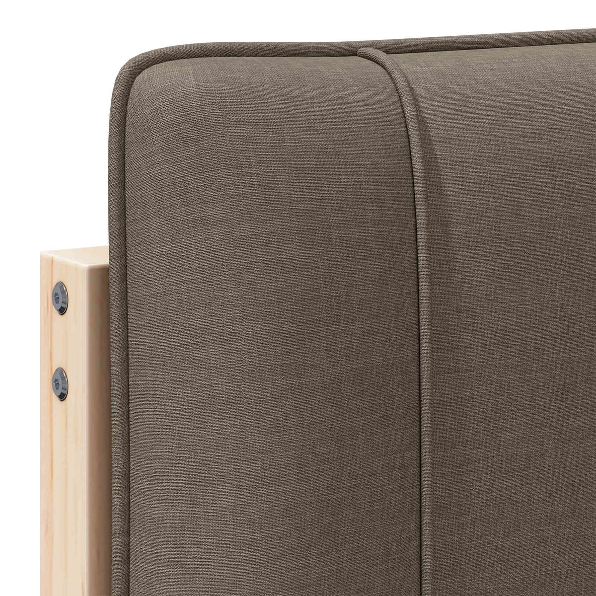 Polstret sengegavl Brun og Taupe 100 cm Massiv fyrretræ
