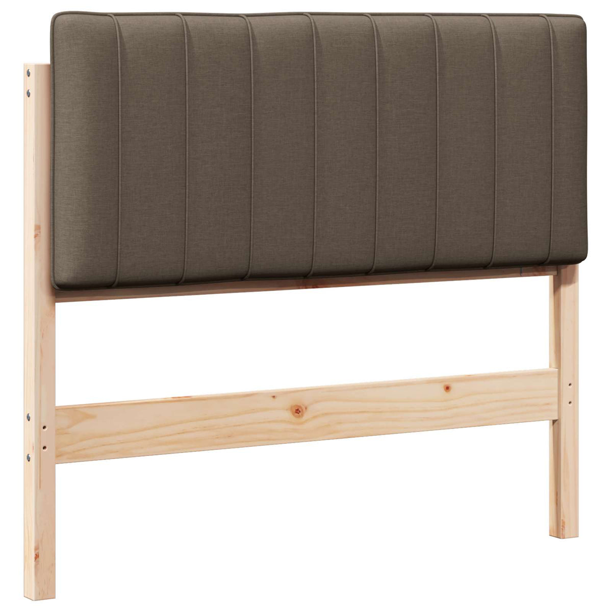 Polstret sengegavl Brun og Taupe 100 cm Massiv fyrretræ