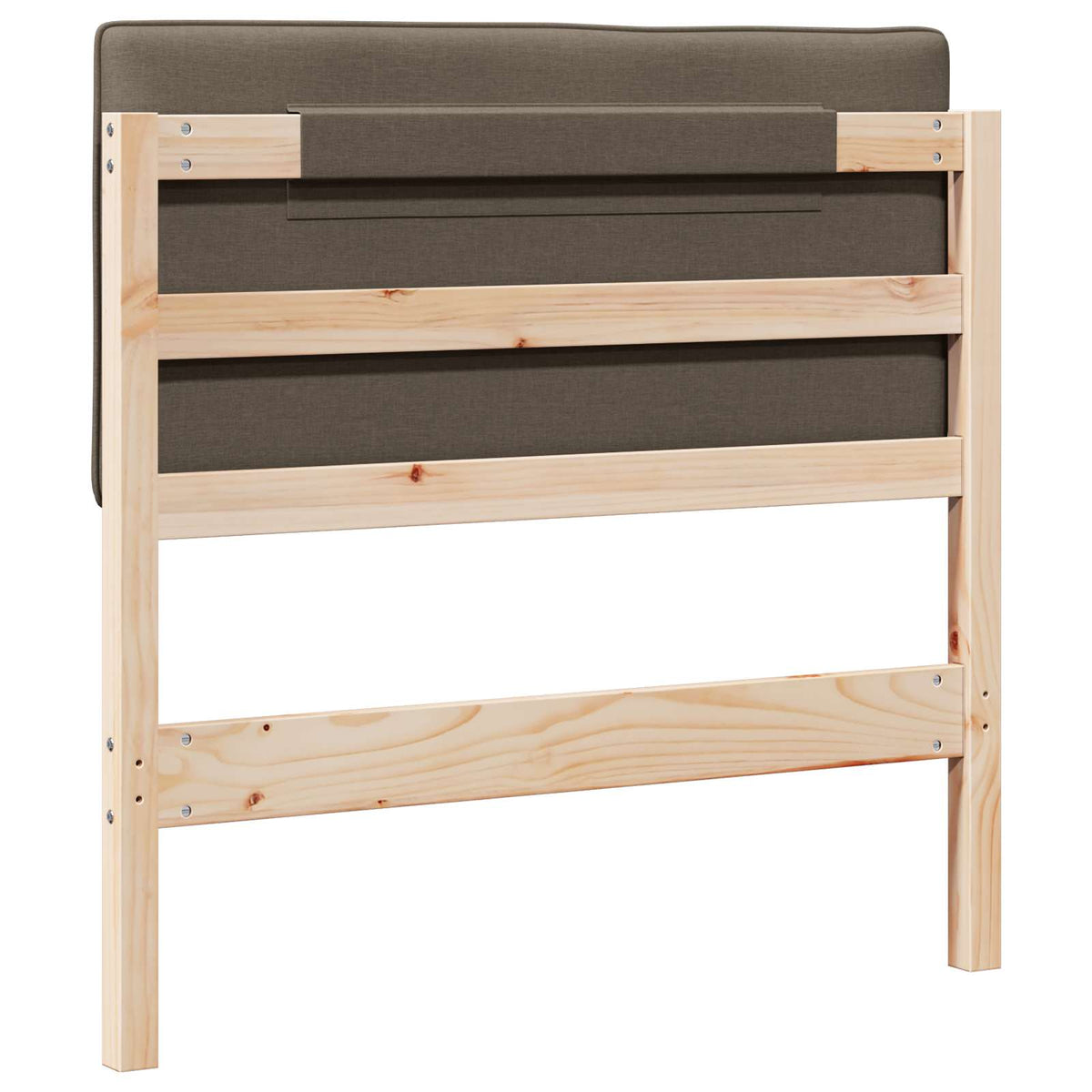 Polstret sengegavl Brun og Taupe 100 cm Massiv fyrretræ