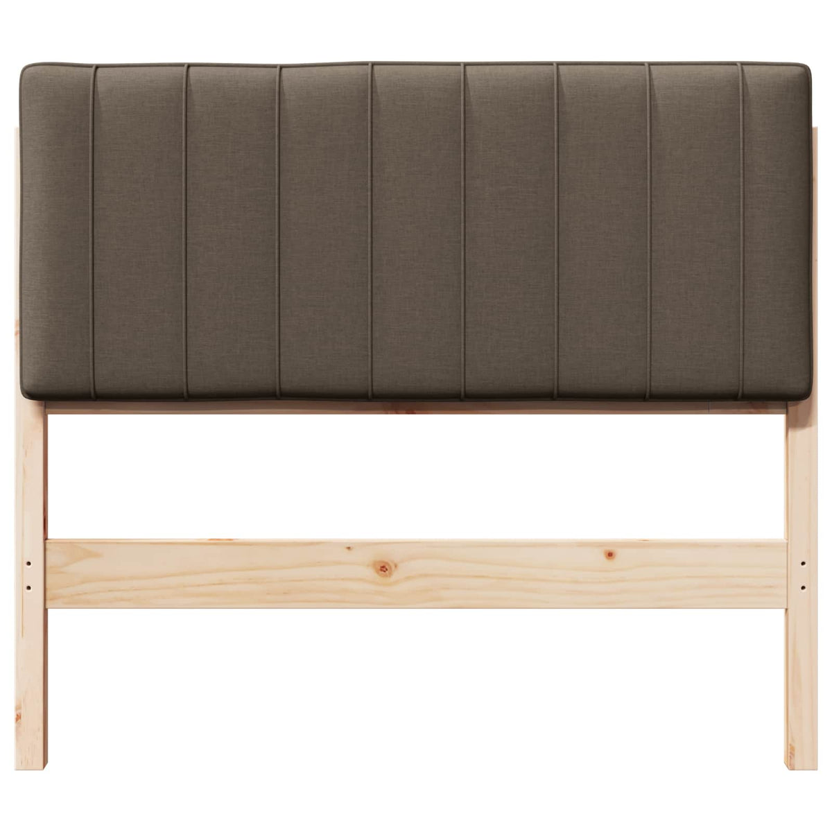 Polstret sengegavl Brun og Taupe 100 cm Massiv fyrretræ