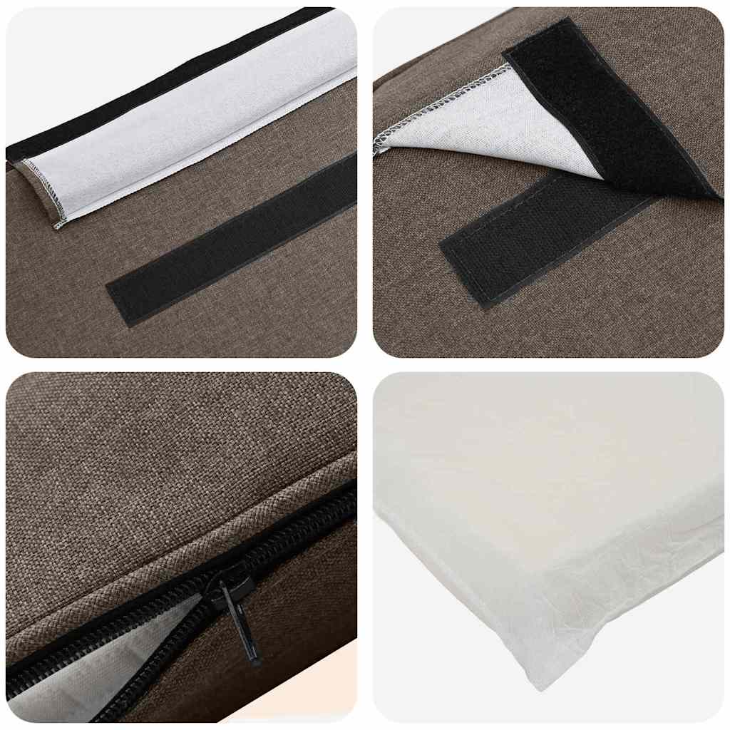 Polstret sengegavl Brun og Taupe 90 cm Massiv fyrretræ