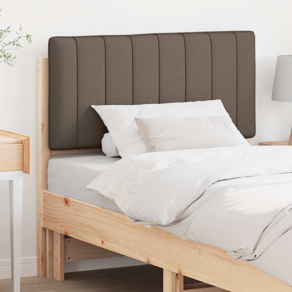 Polstret sengegavl Brun og Taupe 90 cm Massiv fyrretræ