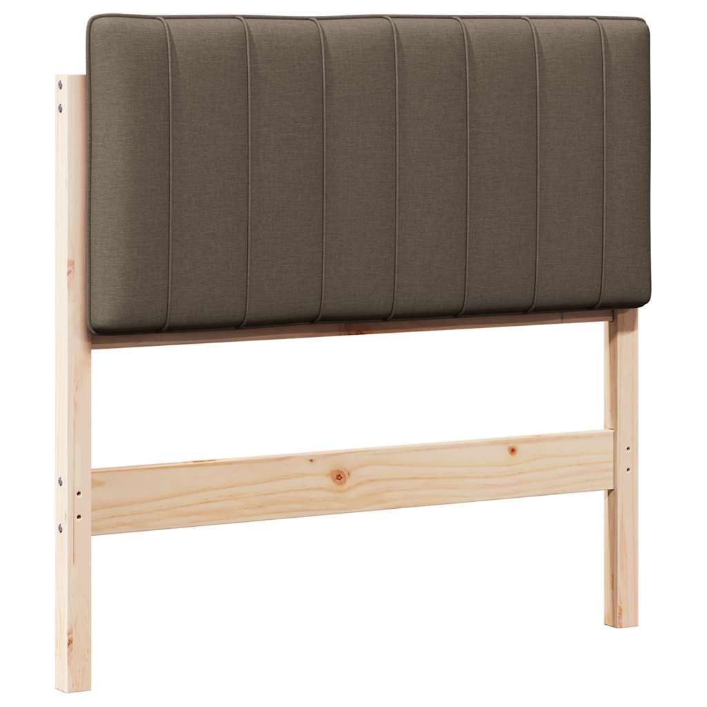 Polstret sengegavl Brun og Taupe 90 cm Massiv fyrretræ