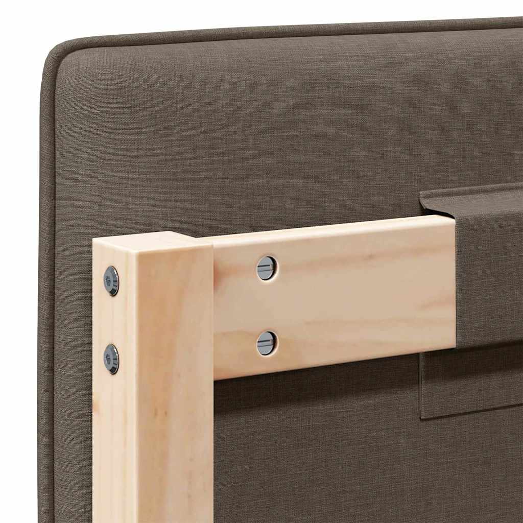 Polstret sengegavl Brun og Taupe 80 cm Massiv fyrretræ