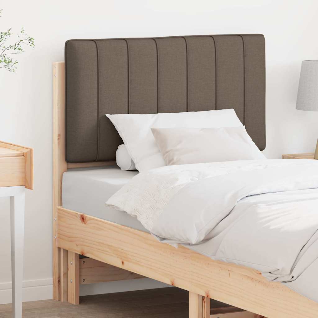 Polstret sengegavl Brun og Taupe 80 cm Massiv fyrretræ
