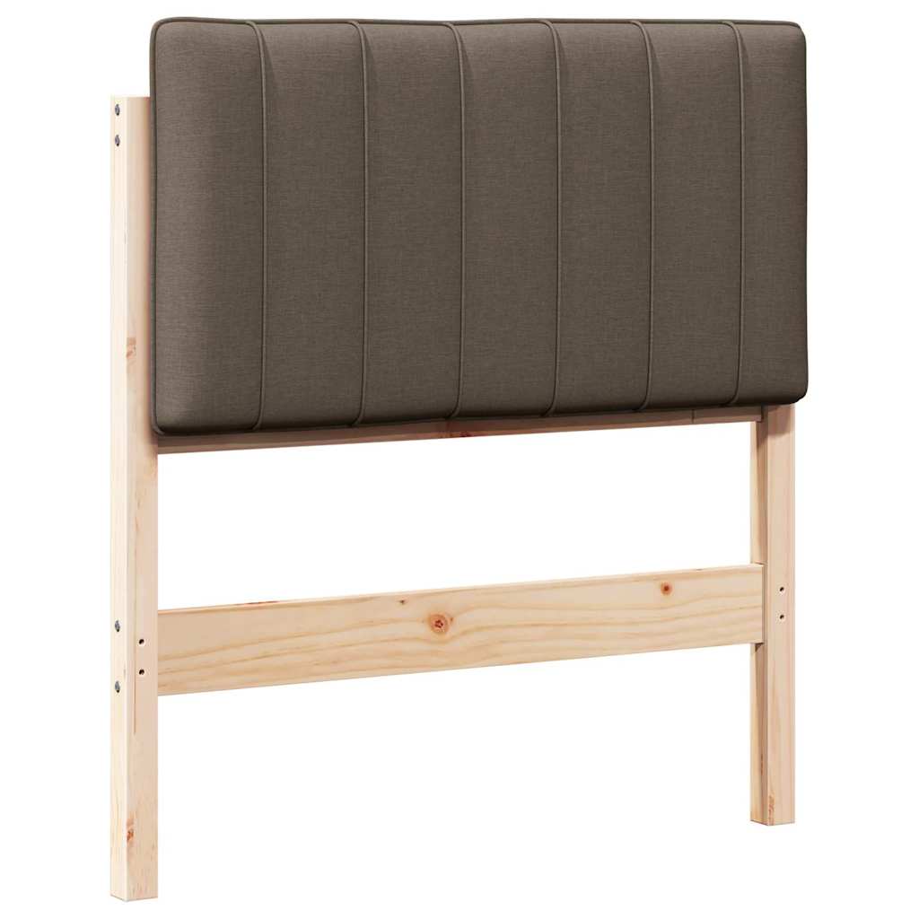 Polstret sengegavl Brun og Taupe 80 cm Massiv fyrretræ
